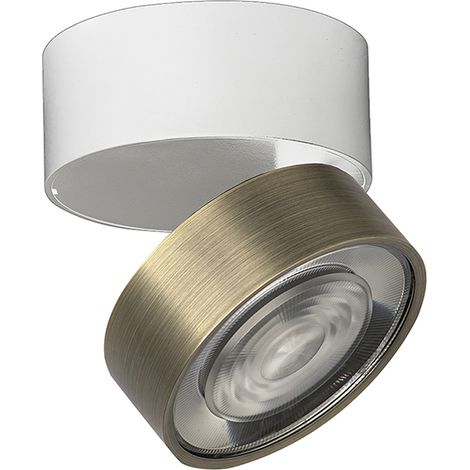 Hole - Applique/Plafoniera LED 13W 3000K CRI90 IP20 ottica 38° dimmerabile, in alluminio, finitura bianco/bronzo - Rossini Group (1/5)