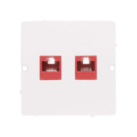 Prise Double Rj45 Cat.5e - Blanche - 2 Gouttières - Connectivité - Installation