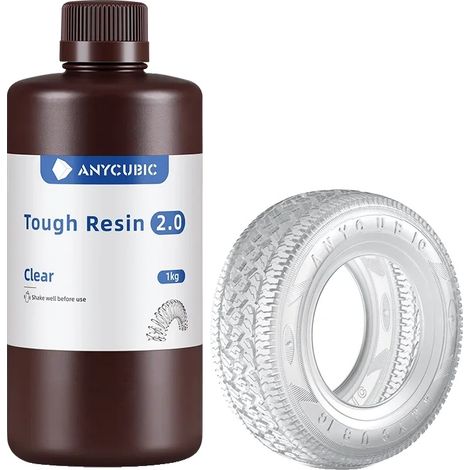Resina per stampanti 3D, flessibile e ad alta resistenza, compatibile con resina UV, trasparente, 1 kg. (1/2)
