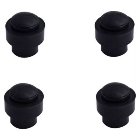 Butée de porte Alu noir lot de 4, 43x46 mm butée de porte en caoutchouc en acier inoxydable sans perforation, butée de porte tampon, butée de porte anti-collision (1/4)