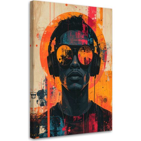 Impresión de Imagen Retrato masculino con gafas en estilo pop art naranja 20x30 (1/5)