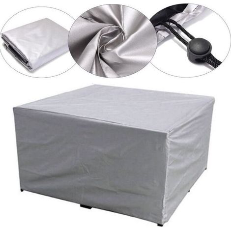 Housses de Meubles de Jardin Oxford Robuste,Housse de Table de Patio Étanche Anti-poussière Coupe-Vent,Housse de Protection de Table Anti-UV pour Chaises D'extérieur,Silver-18012074 (1/5)