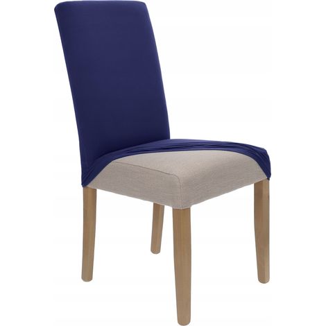 Housse de chaise élastique bleu marine [21Q] (1/5)