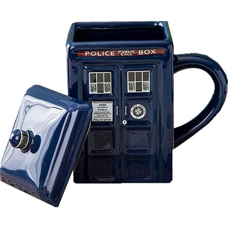 Ceramics Vintage Police Box Design Coffee Mug, Milk Cup,Tea Water Cup (B) (1/4)