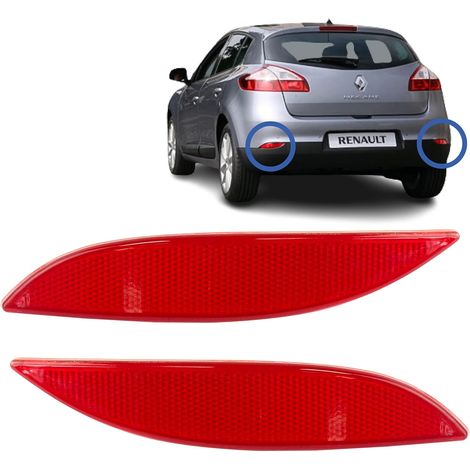 2 Catadioptres pour Megane 3,Fluence,référence 265650004R,pare-chocs arrière,gauche et droit