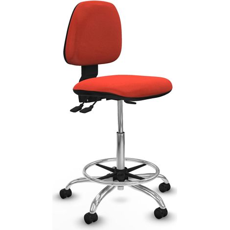 Sgabello piqueras y crespo Isso arancione senza schienale ergonomico (1/2)