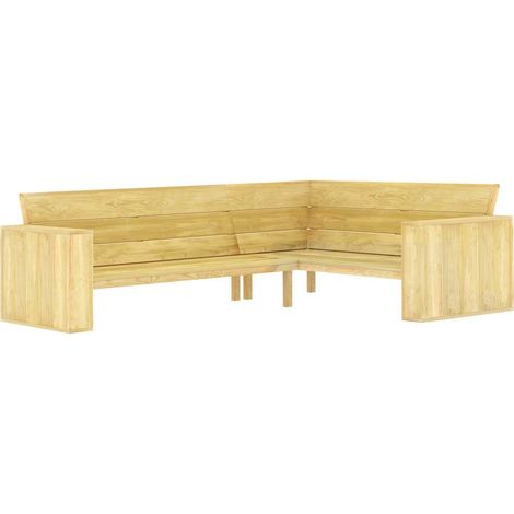 vidaXL Banc d'angle de jardin 239 cm Bois de pin imprégné (1/5)