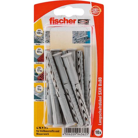 FISCHER 94362-8 X 80 MM SXR K MARCO DE FIJACIÓN - MULTICOLOR (10 PIEZAS) (1/3)