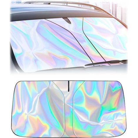 Parasol Coche Delantero,145 x 80 cm, Parasol Delantero Coche Plegable,Para Verano, autoadhesivo, protección Contra el calor, Para parabrisas láser, tamaño Grande, apto Para sedán, SUV, etc (1/5)