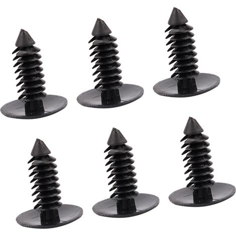 100 Stück schwarze Kunststoffnieten zum Eindrücken für Türverkleidungen, 7,5 mm