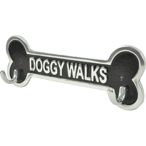 30cm Doggy Walks Wall Hook - Aluminium - L5 x W30 x H10 cm