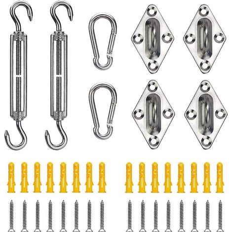 Kit de montage de 40 pièces pour voile d'ombrage, en acier inoxydable 304. (1/5)