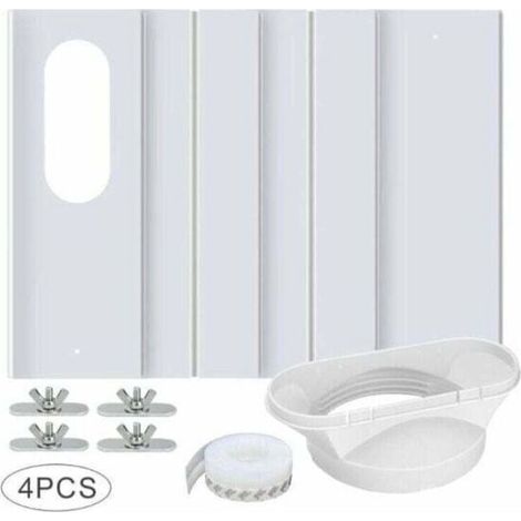 Kit de fenêtre pour climatiseur portable – 4 plaques ajustables 43-140 cm – PVC renforcé – Joint d'étanchéité inclus (1/3)