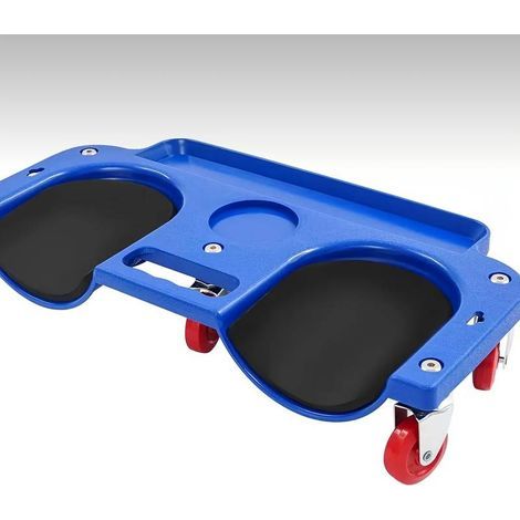 Robuste, rollbare Knieschoner mit 360°-Rollen und farbiger Werkzeugablage – ideal für Kfz-Reparatur- und Wartungswerkstätten, Handwerker und Heimwerker (Blau) (1/4)