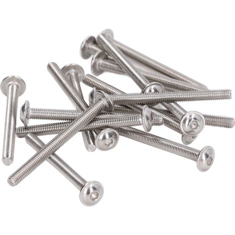 50 Stück Flanschschrauben mit Linsenkopf, A2-70 Edelstahl, Linsenkopf-Innensechskantschrauben, Set M3x35 mm (1/5)