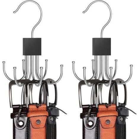 Porte Ceinture pour Placard, Lot De 2 Rotatifs à 360 °Porte Cravate, Gain De Place, Rangement Ceinture, Porte Cravate, Capacité Maximale De 32 Ceintures,Porte-écharpes, Porte-Sacs Multifonctio (1/4)