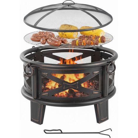 Feuerschale mit grillrost und funkenschutz fur den garten 236337498 (1/5)