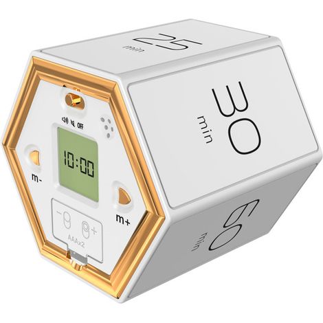 Timer, cubo per il cronometraggio efficiente, impostazioni predefinite da 1/5/10/25/30/60 minuti, conto alla rovescia e cronometro personalizzabili, modalità audio/silenziosa, ricaricabile, adatto per