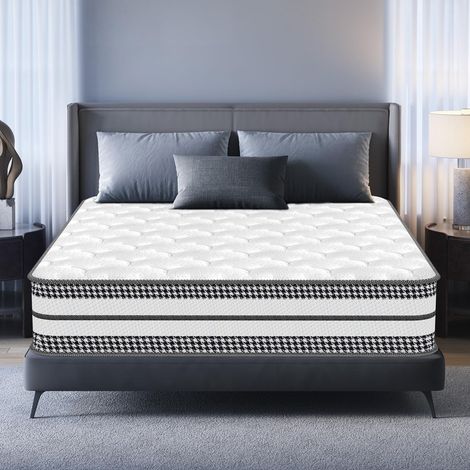 Matelas 90x200 cm, Très Épais 25 cm - Hybride, Mousse à mémoire de Forme + Ressorts ensachés - Confortable - Soutien Haute Resilience - Respirante - Ergonomique Hypoallergénique (1/5)