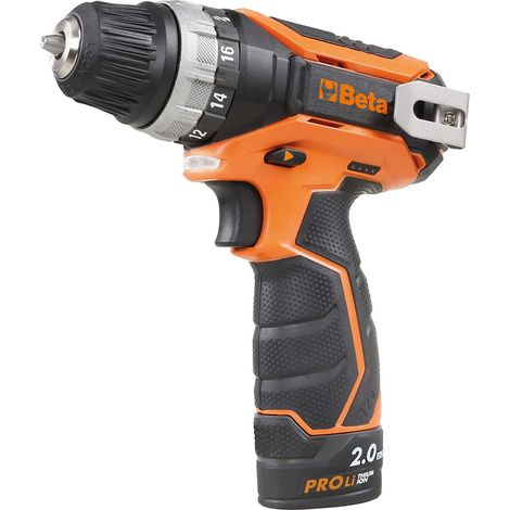 Beta 1972/12 - Trapano Avvitatore a Percussione 12V, Ultracompatto, 2 Velocità, Illuminazione LED, Impugnatura antiscivolo, Valigetta rigida con 2 Batterie 2Ah e caricatore rapido 45 minuti (1/5)
