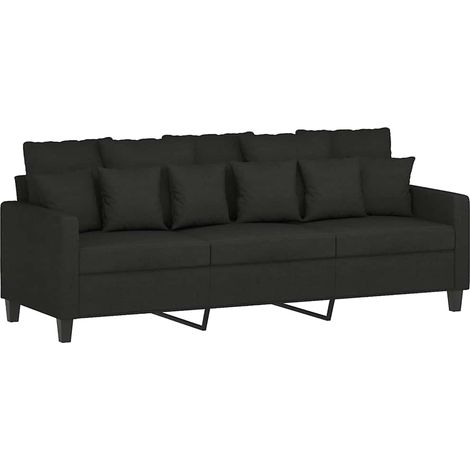 Divano a 3 Posti Nero 180 cm in Tessuto vidaXL 170602 (1/5)