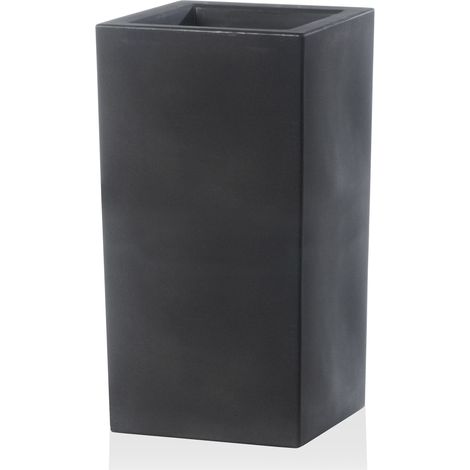 Vaso 40x40x80cm in Resina Tulli Schio Cubo Alto Essential 80 Antracite (1/3)