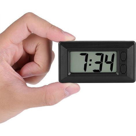 Orologio digitale ultrasottile per cruscotto auto con LED, sveglia a batteria, timer portatile, cuscinetto adesivo, orologio, data, calendario (1/5)