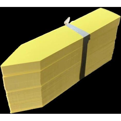 100 Pièces Étiquettes- Jaune pour Plantes de Jardin en Plastique Etiquette Semis de 2x10cm (1/5)