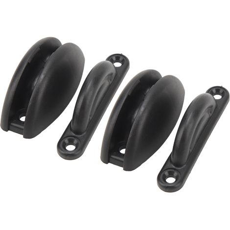 Kit de retenue de porte en nylon, forme arquée, arrêt de porte maintenant loqueteau pour camping-car et caravane, noir (1/5)