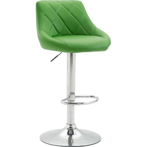 Tabouret de bar Lazio en similicuir avec pied en métal Vert Chrome (1/4)