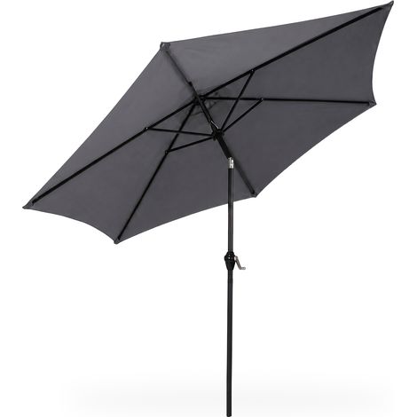 Sombrilla de jardĂn ORIENT con inclinaciĂłn ajustable en color Gris Oscuro peso 4,5 kg dimensiones 270x270x235 cm (1/5)