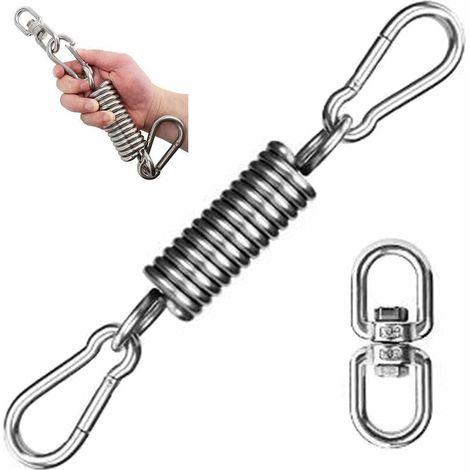 Kit de Suspension À Ressort Robuste, Crochet de Suspension À Ressort pour Hamac D'extension avec Mousquetons Pivotants pour Chaise Pivotante Hamac, Sac de Boxe et Yoga Aérien (1/5)