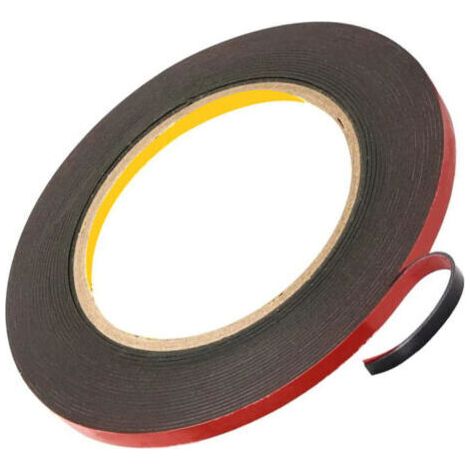 Ruban Adhésif Double Face Extra Fort 3m x 5mm Noir Étanche Résistance à haute température pour intérieur & extérieur, 2 pièces (1/5)