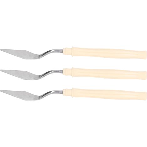 3 Pièces Spatules de Peinture en Acier Inoxydable, Manches Ergonomiques, Outils pour Artistes et Décorateurs (1/5)