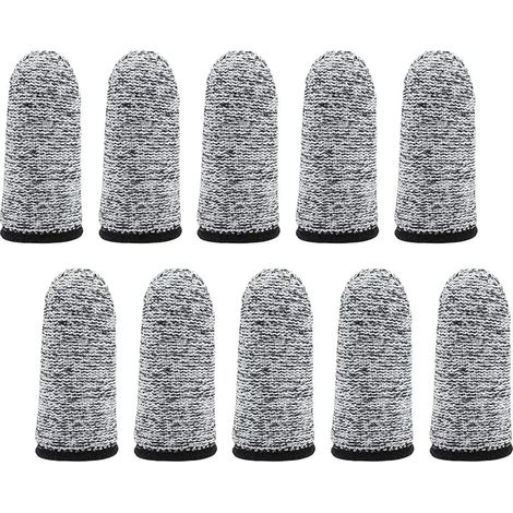 10 Stück wiederverwendbare schnittfeste Fingerschützer für Küchenarbeiten, Schnitzen (grau), AAFGVC (1/5)