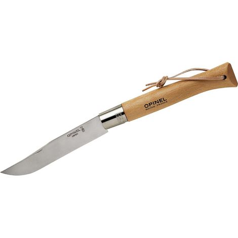 Couteau géant inox 22 cm – Lame Yatagan pour coupe nette – Manche en hêtre résistant – Idéal pour barbecues et déjeuners champêtres – Opinel (1/5)