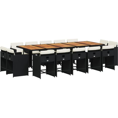 Maison Exclusive - Set comedor de jardín con cojines 15 pzas ratá (1/5)