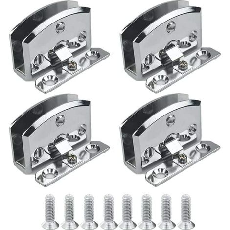 4 pièces en alliage de zinc brillant K845 verre charnière porte d'armoire charnière porte en verre accessoires en acier inoxydable,HANBING (1/5)