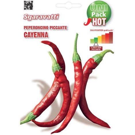Semi per Ortaggi e Vegetali Peperone Piccante Cayenna Sgaravatti 20 Pezzi