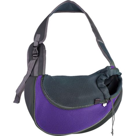 Sac à dos de transport pour chat avec panier en filet respirant pour voyage et déplacement jusqu'à 10 kg couleur violette (1/2)