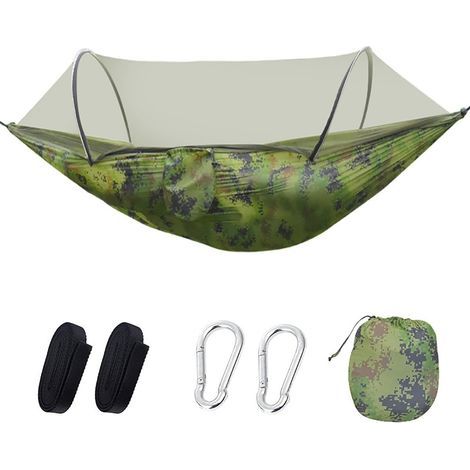 Hamac de Camping avec moustiquaire, Facile à Installer, Solide et Robuste, hamacs légers Portables de Voyage for randonnée en Plein air et dans Le Jardin,260×140cm (1/5)