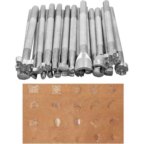 Decdeal 59pcs Craft Leder -Werkzeug -Set DIY Handarbeits -Kit zum Nähen von Stiche Schnitzdruck Schneidem.