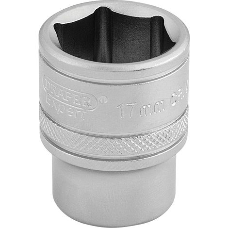 Draper 17mm 6-Point 3/8" Drive Metric Socket in Micro Satin Chrome Finish (Part No. 16543) (1/5)