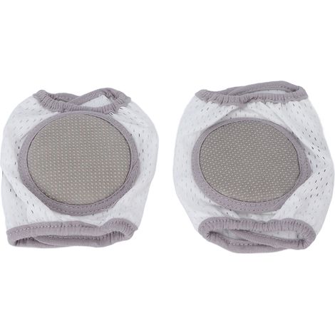 Lot de 4 Genouillères Bébé en Coton Doux Antidérapantes Protection pour Ramper, Élastique, Unisexe, Gris, Convient aux Nourrissons (1/5)