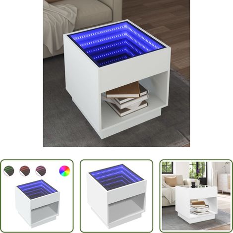 LED Beleuchtung -  Couchtisch mit Infinity-LED Weiß 50x50x50 cm (1/5)