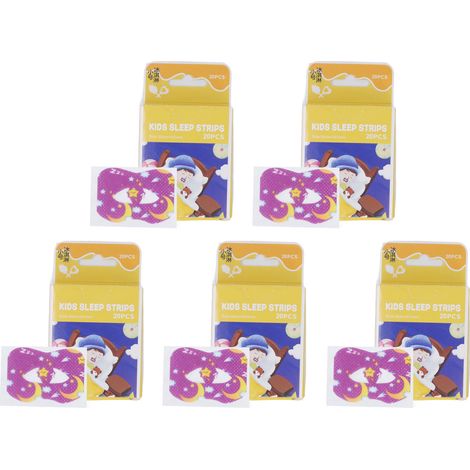 5 Bandelettes Bouche Anti-Ronflement Enfants - Améliore le Sommeil et la Respiration - Patchs Buccaux Fun Saveur Crème Glacée (1/5)