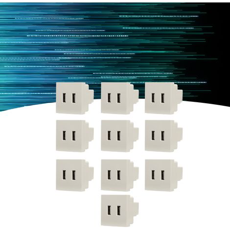 10 Stück/Eingebaute Dual-Port-USB-Buchse, DC5V2A 10W-Ladefunktion, USB Typ 45 Modul, Kartensteckdose, 110-250V. (1/5)