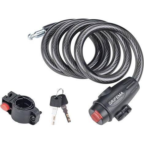 Antivol de chaîne GA1204-12 pour vélos, motos et scooters électriques, câble de 120 cm, noir (1/5)