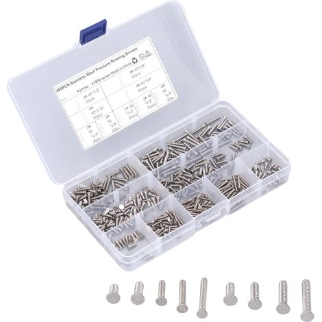 Kit 400 pièces vis à riveter électrique, fixation inox soudure, 9 spécifications, tirez boulons aveugles, ensemble quincaillerie robuste (1/5)