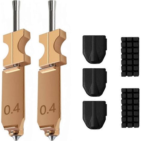 Kit de 2 buses de 0,4 mm pour bloc chauffant d'imprimante 3D Flashforge AD5X avec 3 chaussettes en silicone et 2 essuie-buses (1/5)